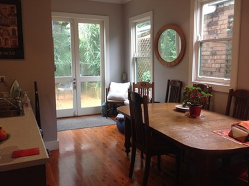 Renting out with online payment: Dining Area with Back Door Access