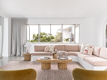 Renting out with online payment: Neutral, Calming and Warm Lounge with Pivot Windows