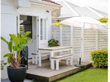 Renting out with online payment: Outdoor Deck with Seating and BBQ Grill